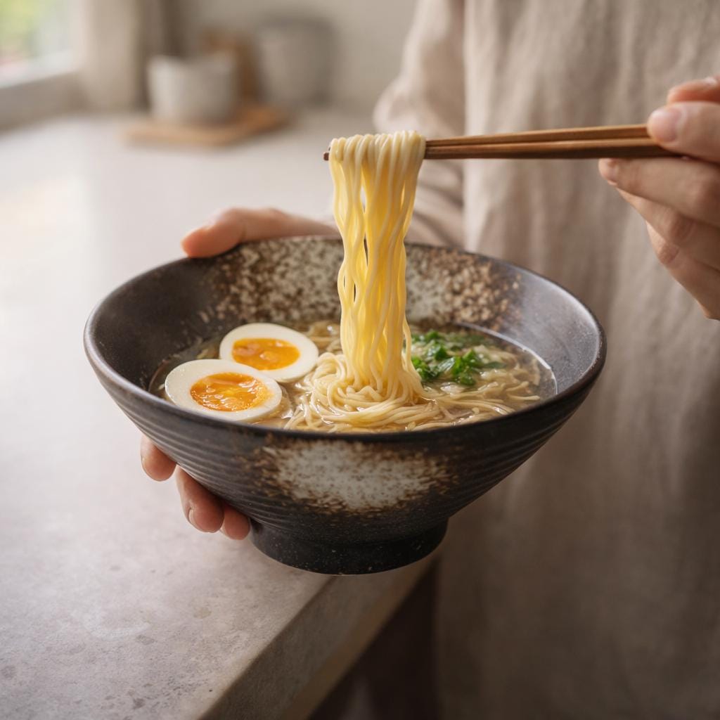 Bol à ramen noir et crème