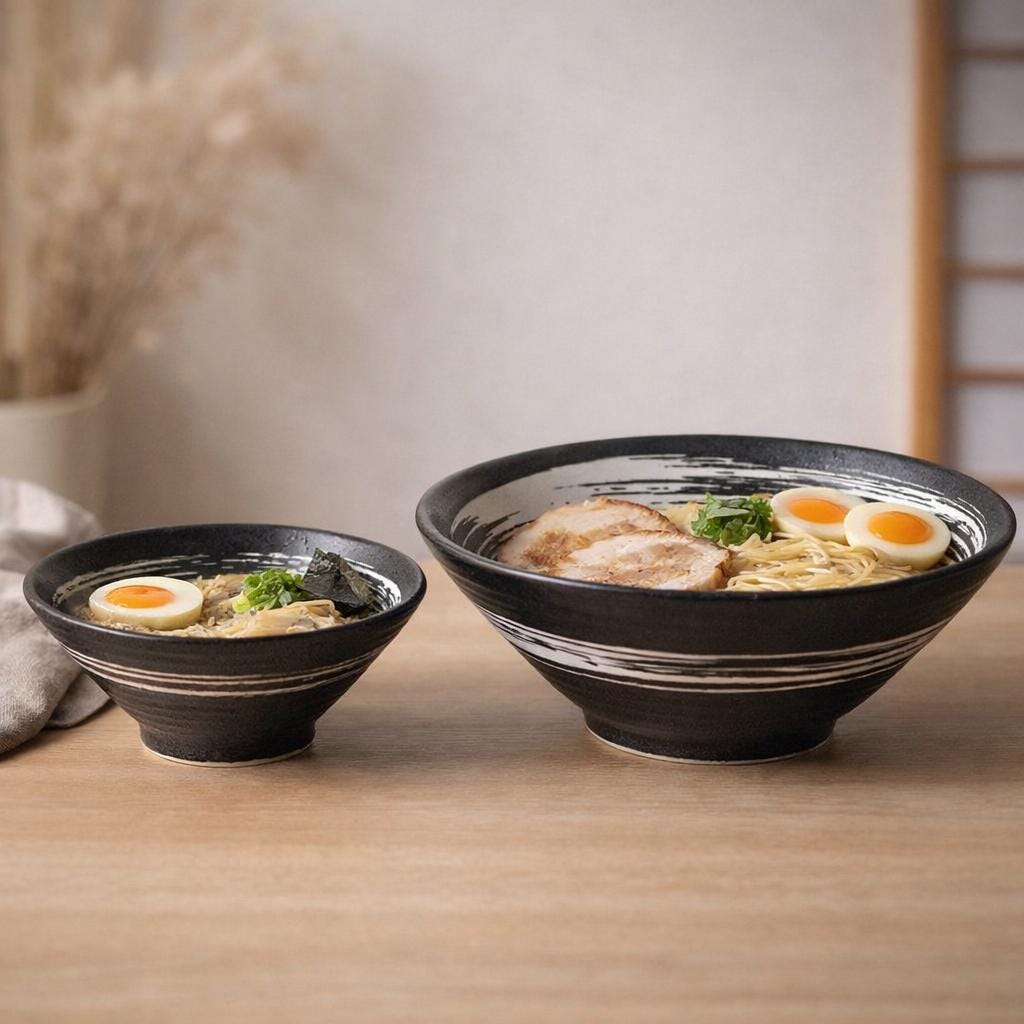 Bol à ramen rayé noir et blanc