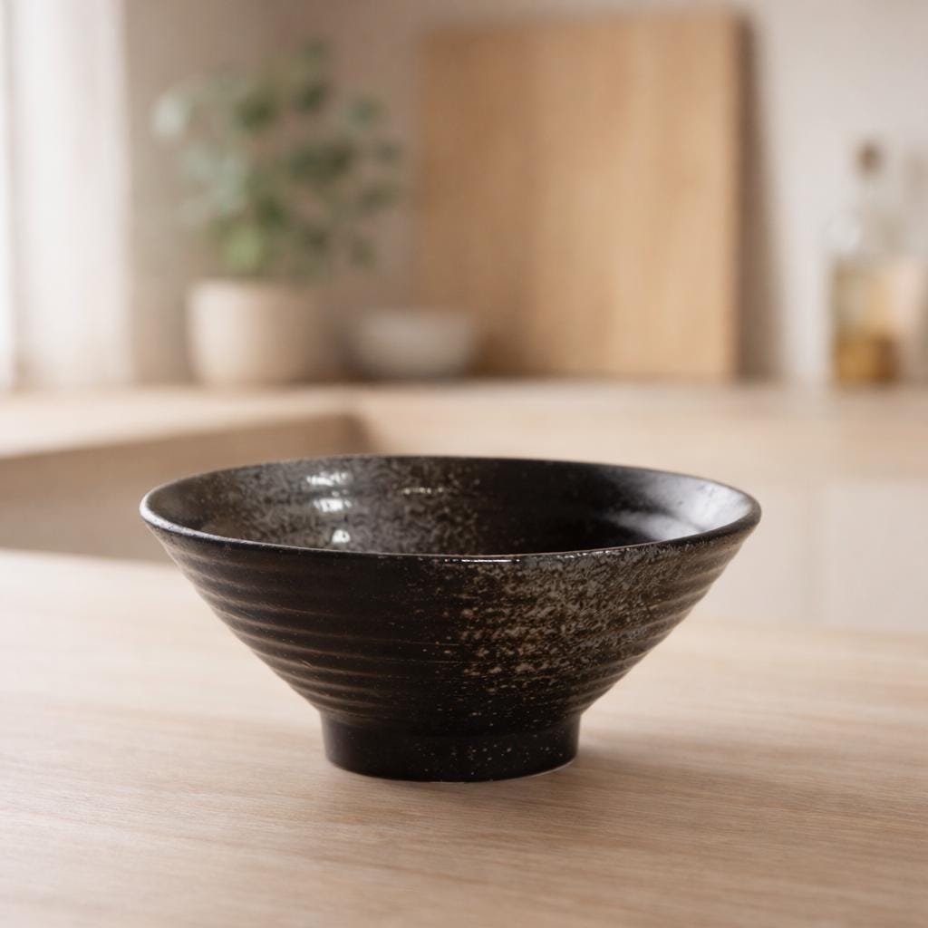 Ceramic Ramen Bowl - Minimalist Noodle Bowl for Aesthetic Kitchen Dining