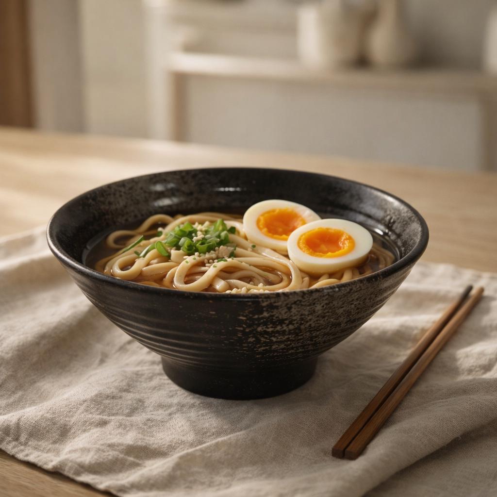 Ceramic Ramen Bowl - Minimalist Noodle Bowl for Aesthetic Kitchen Dining