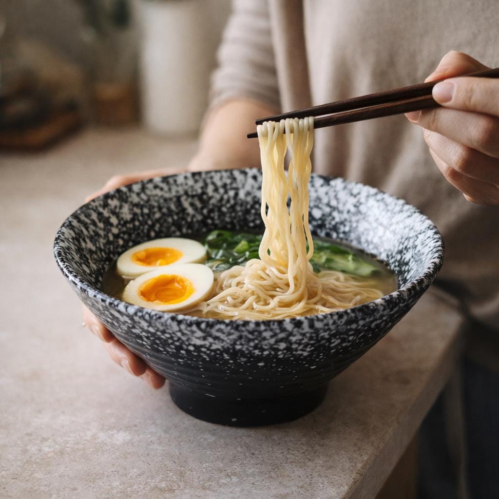 Ramen Bowl – Black and White Speckled