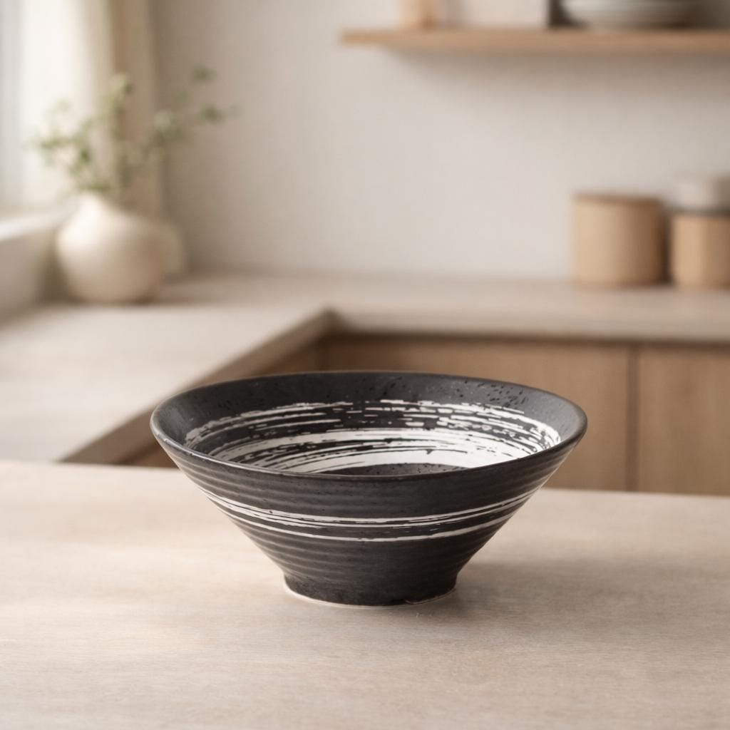 Bol à ramen en céramique - Grand bol de nouilles japonaises pour une cuisine minimaliste