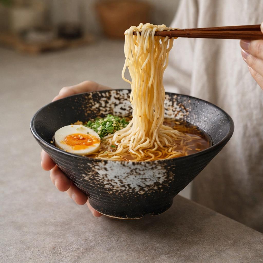 Bol à ramen en céramique - Bol à nouilles japonais minimaliste pour une cuisine moderne et calme
