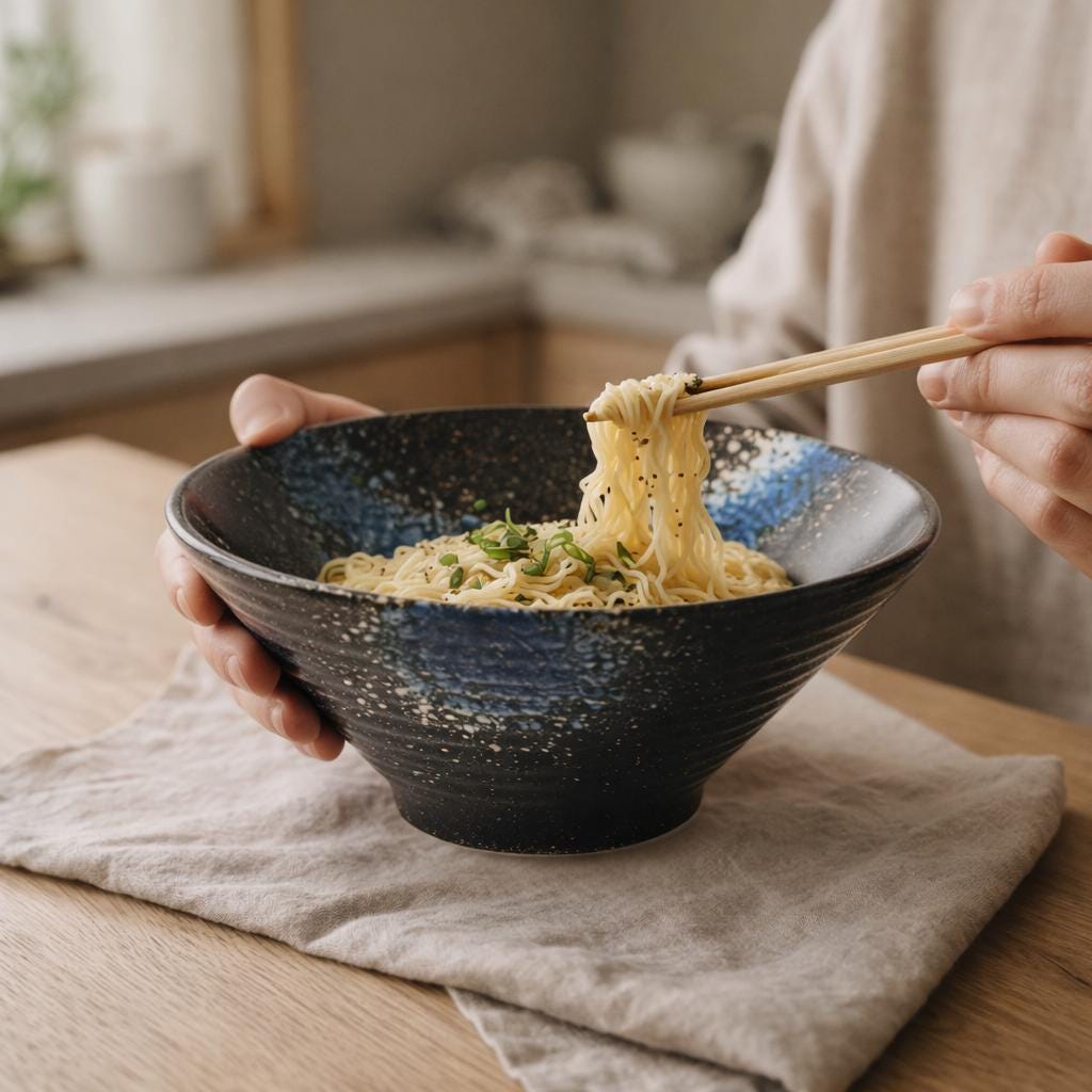 Ceramic Ramen Bowl - Japandi Style Noodle Bowl for an Aesthetic and Calm Kitchen