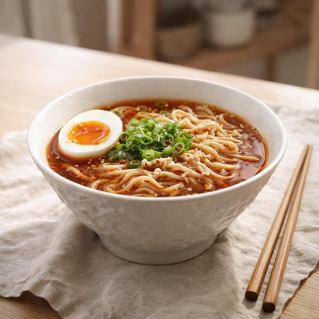 Ceramic Ramen Bowl - Japandi Minimalist Bowl for a Modern & Cozy Kitchen