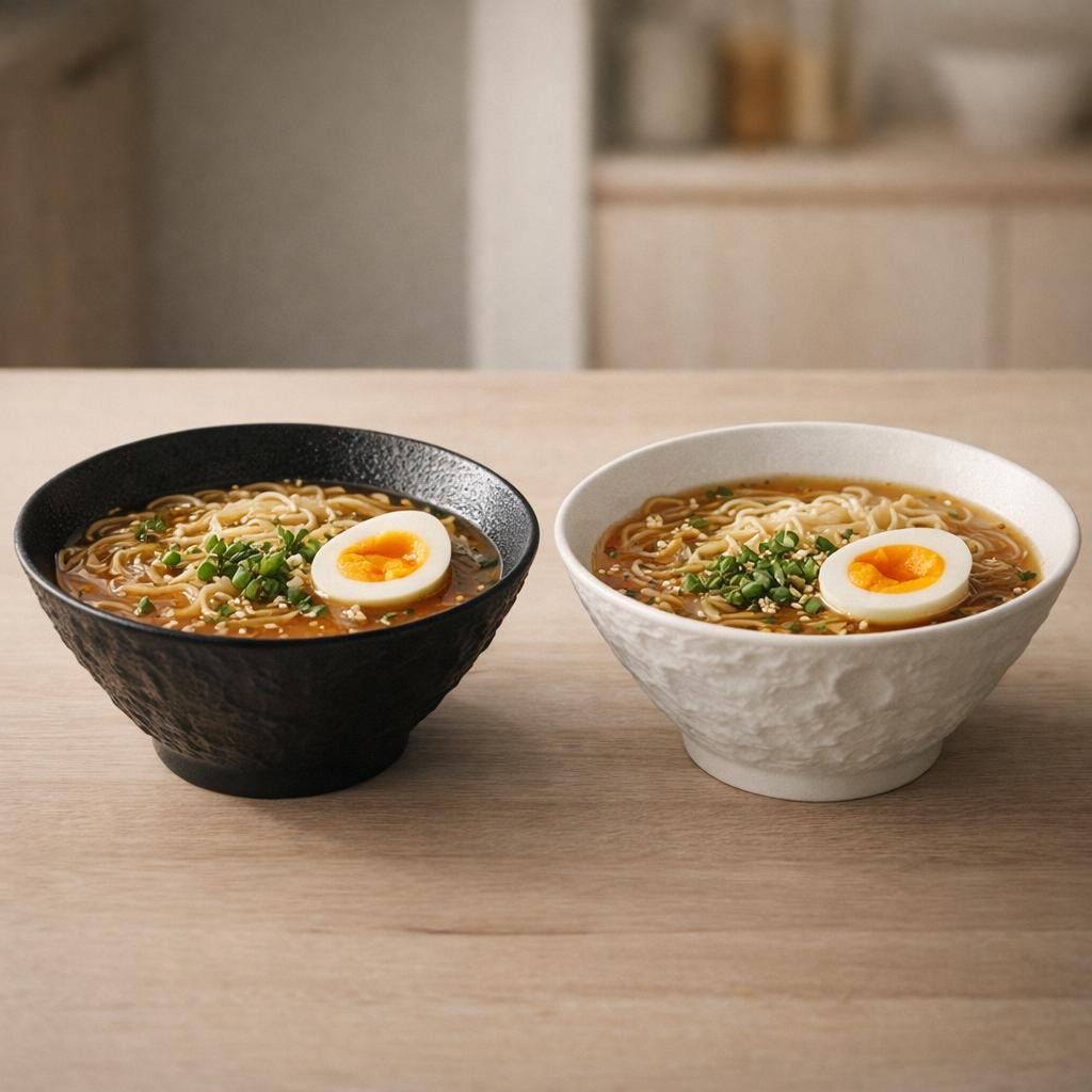 Ceramic Ramen Bowl - Japandi Minimalist Bowl for a Modern & Cozy Kitchen