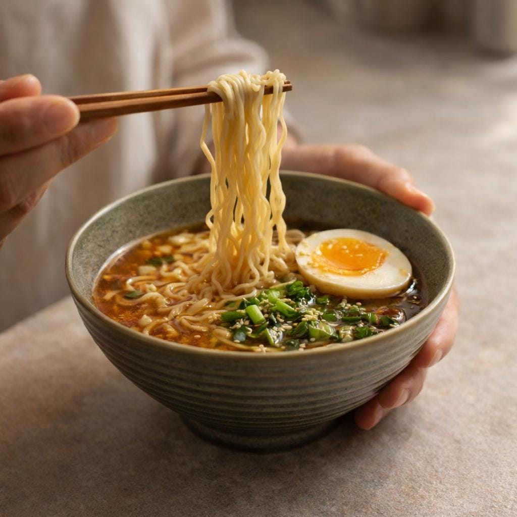Ceramic Ramen Bowl - Aesthetic Noodle Bowl for Peaceful Kitchen Moments