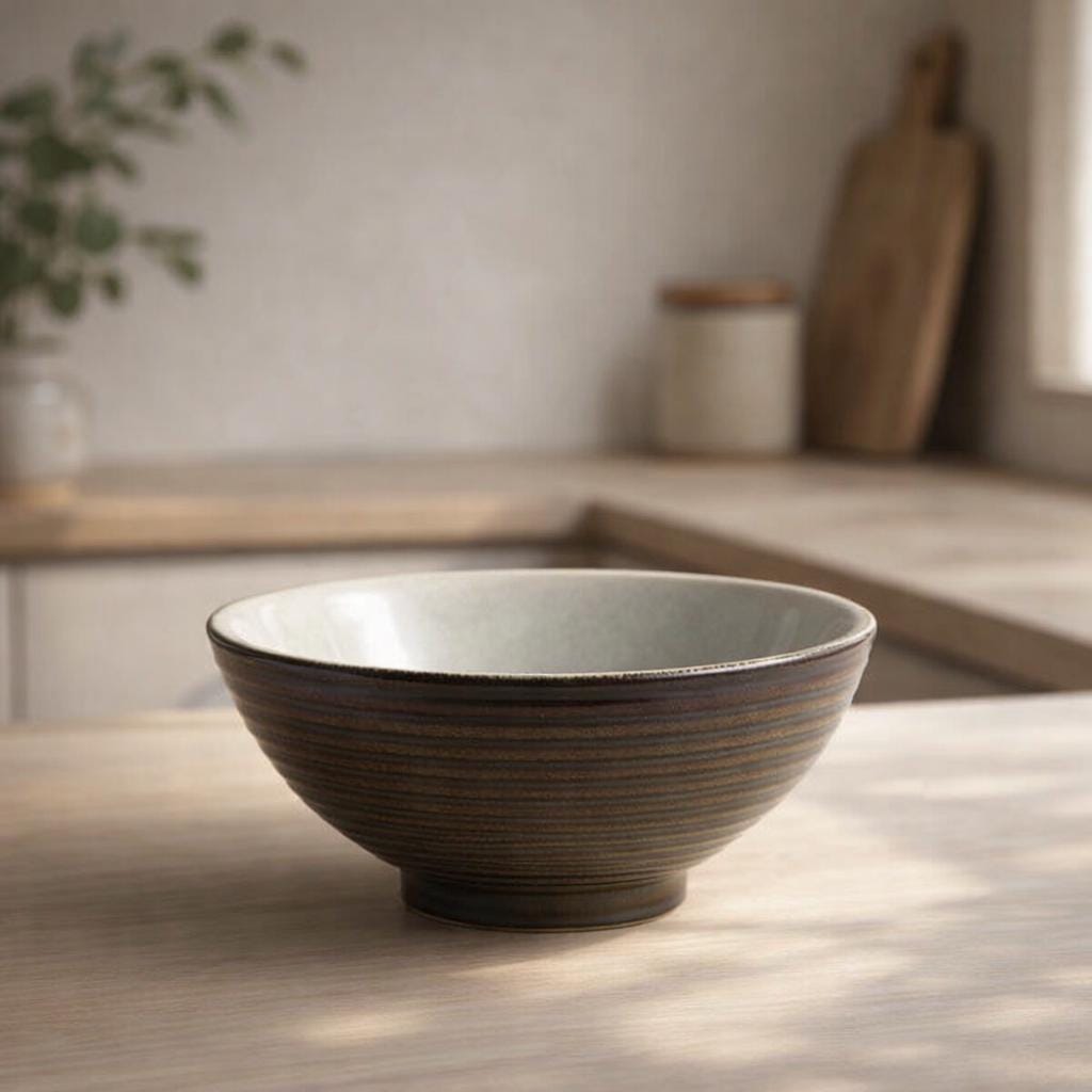 Bol à ramen en céramique - Grand bol Japandi pour nouilles et plats réconfortants