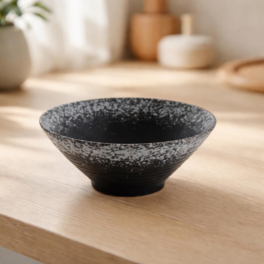 Minimalist Japanese Bowl - Ceramic Ramen and Soup Bowl for Modern Kitchen Decor