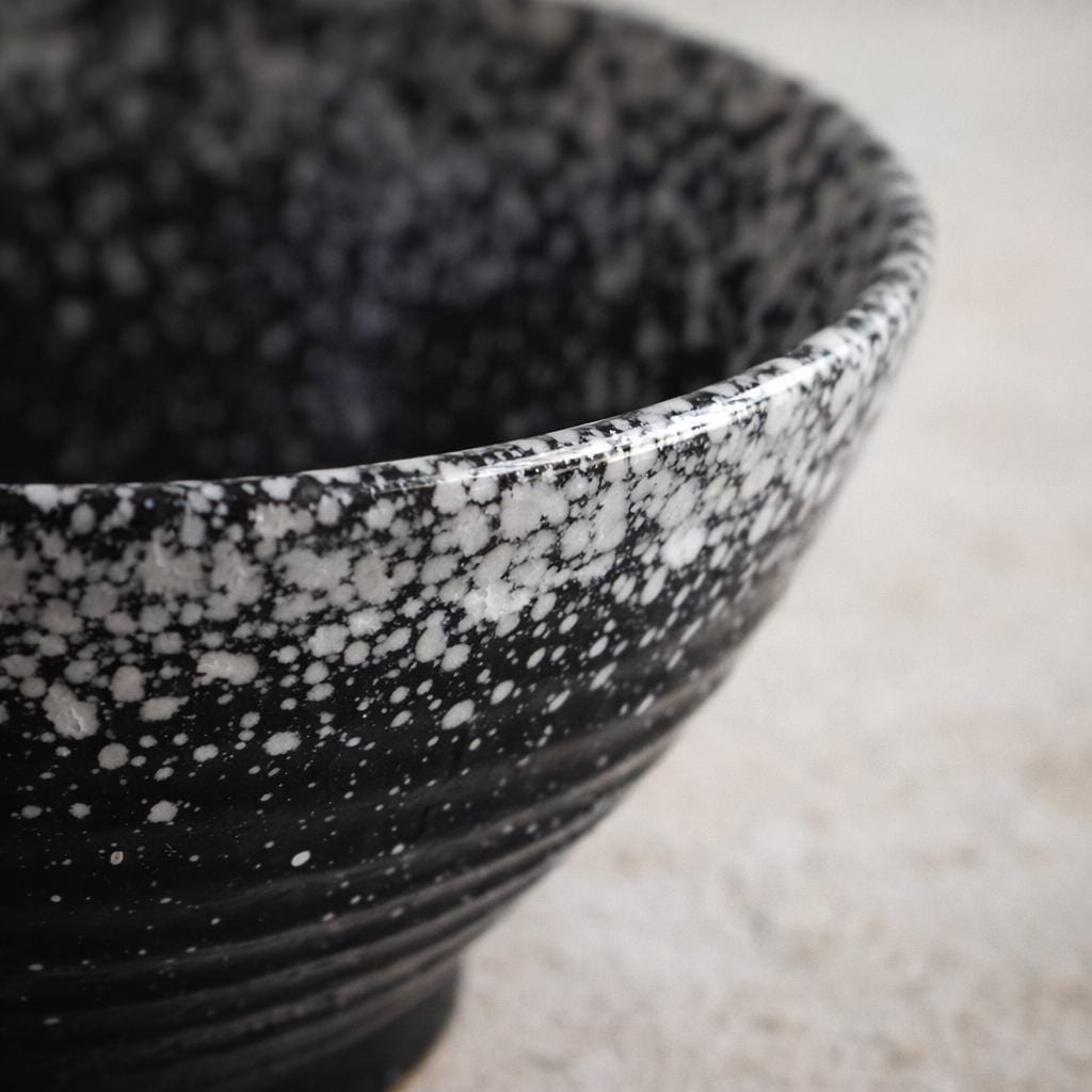 Ramen Bowl – Black and White Speckled