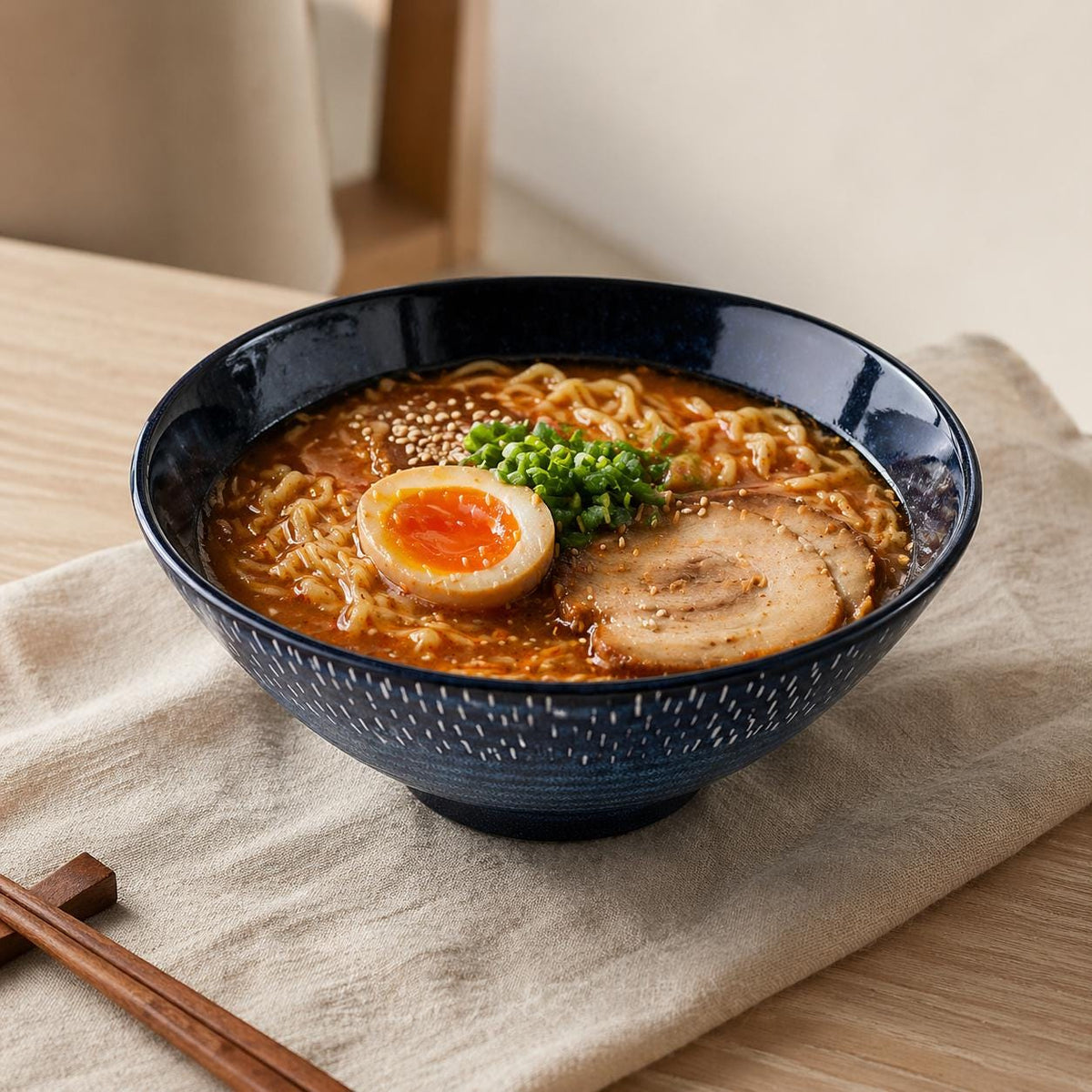 Bol ramen en céramique - Bol de cuisine Japandi pour un repas à domicile esthétique