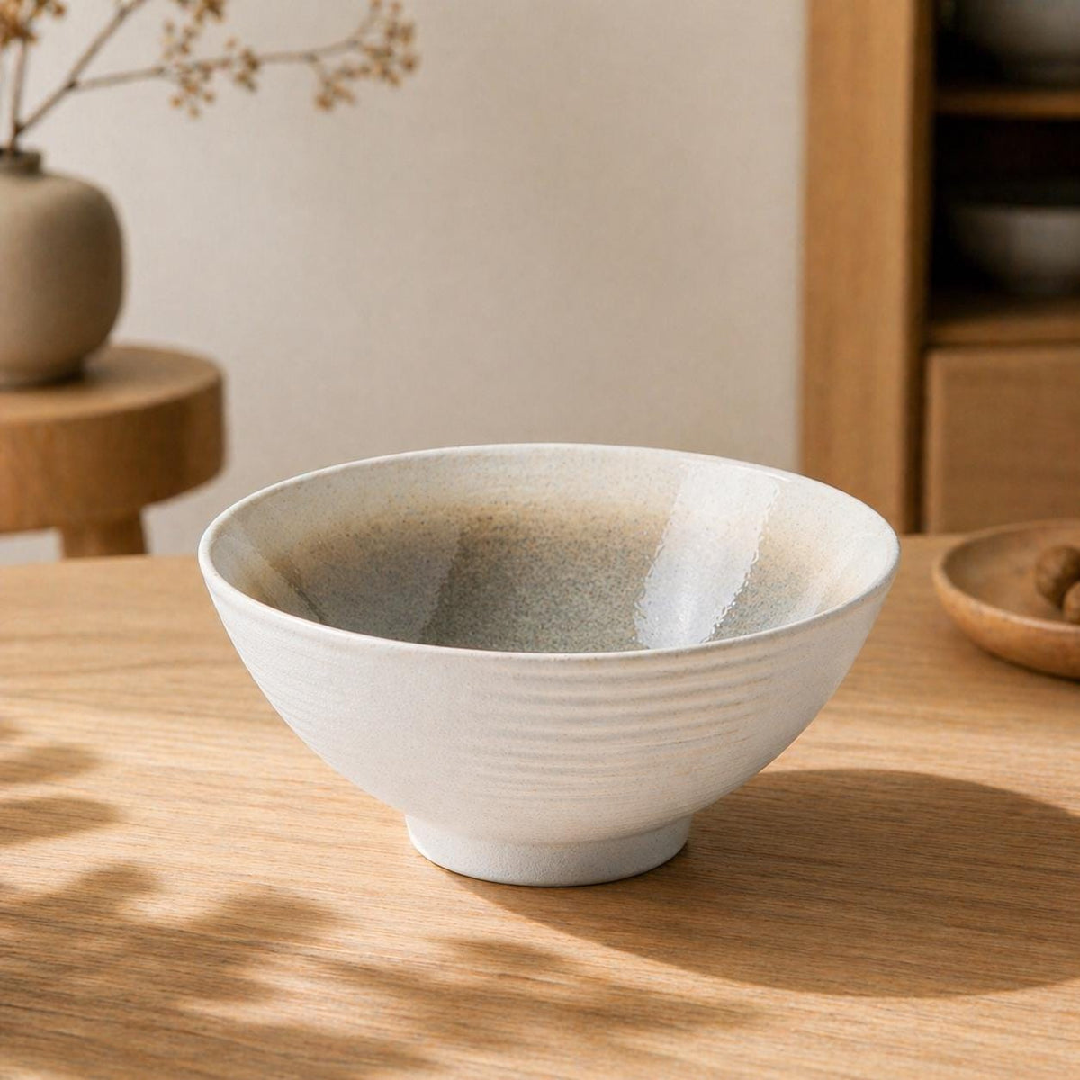 1,250 ml ceramic ramen bowl with textured glaze, 20.5 cm wide