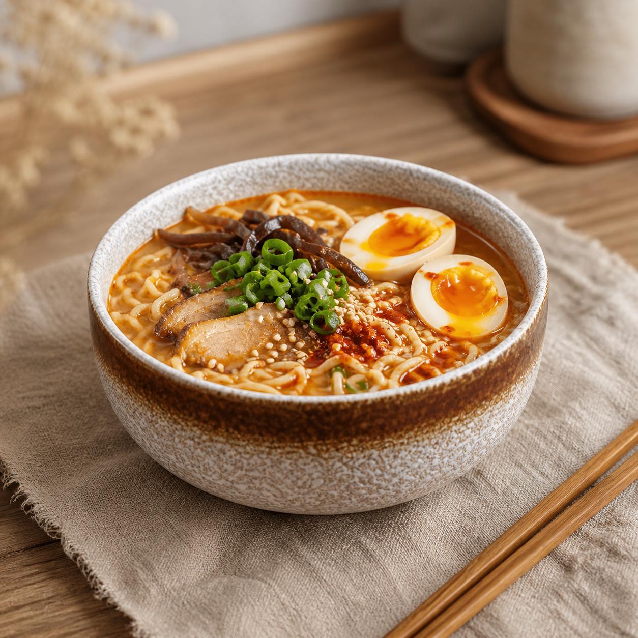 Ceramic Ramen Bowl - Elegant Japanese Bowl for Aesthetic Table Settings