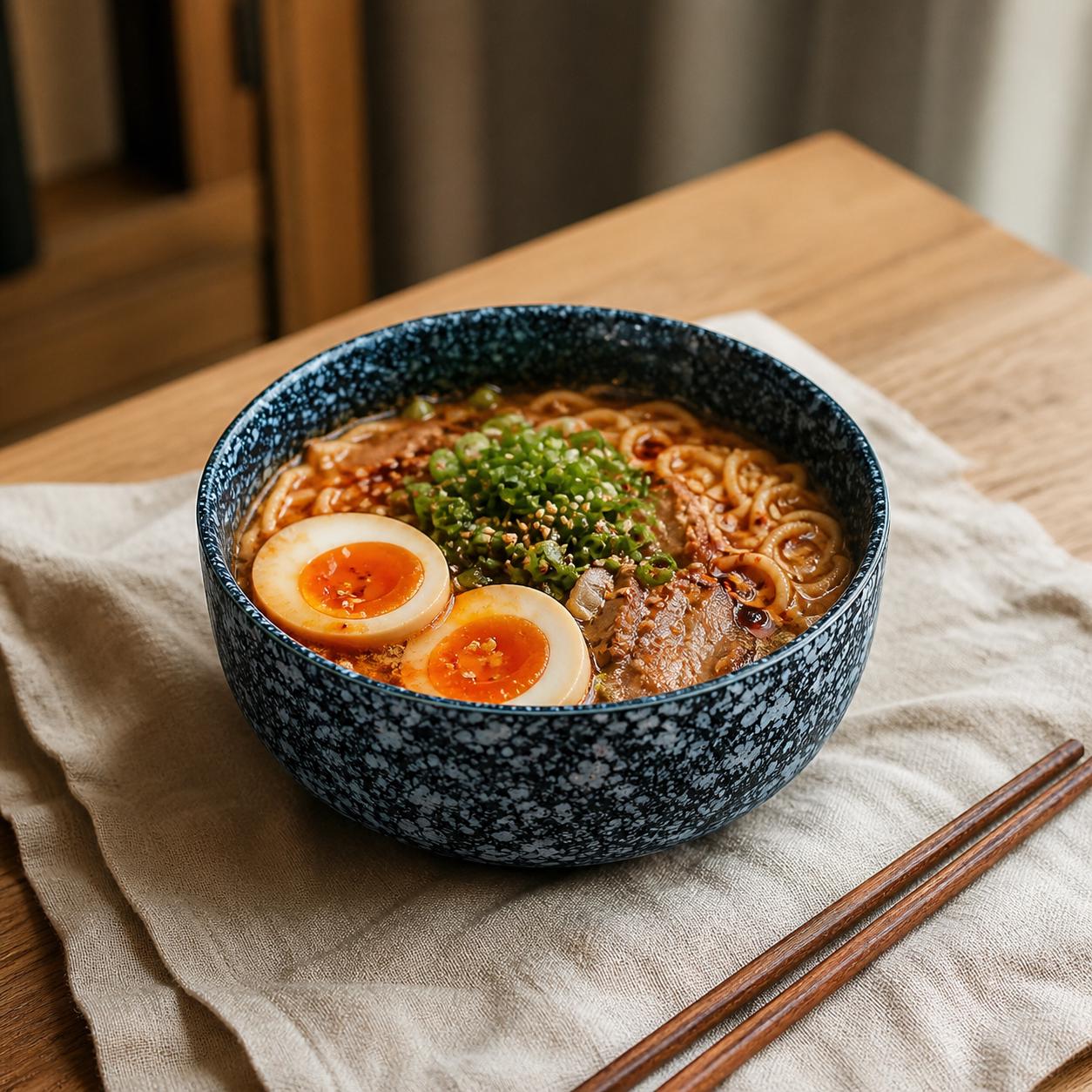 Bol ramen en céramique - Bol à nouilles texturé pour cuisine moderne à manger