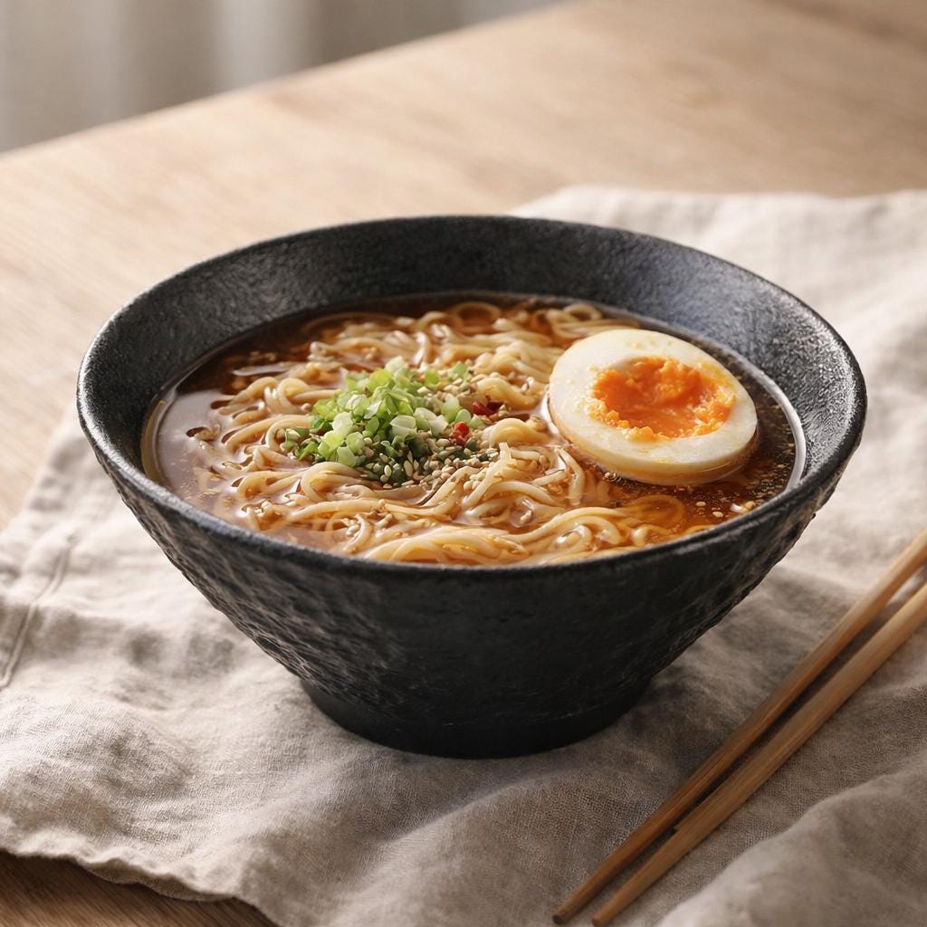 Ceramic Ramen Bowl - Japandi Minimalist Bowl for a Modern & Cozy Kitchen