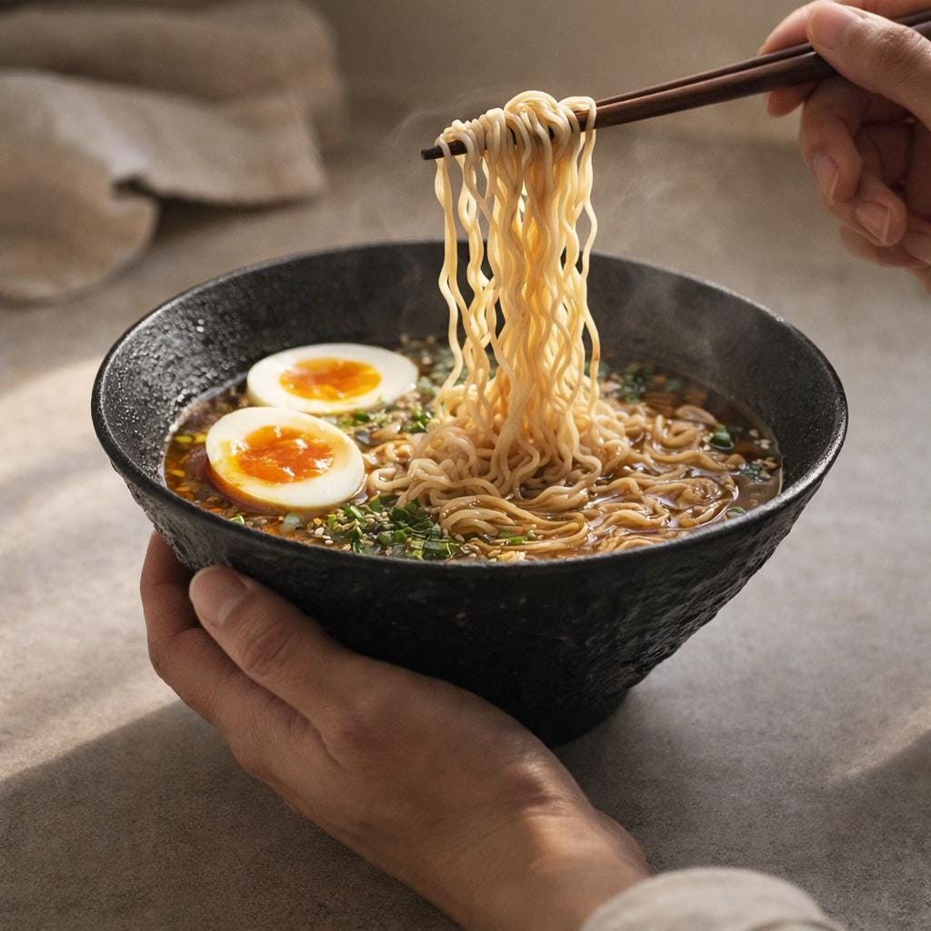 Ceramic Ramen Bowl - Japandi Minimalist Bowl for a Modern & Cozy Kitchen