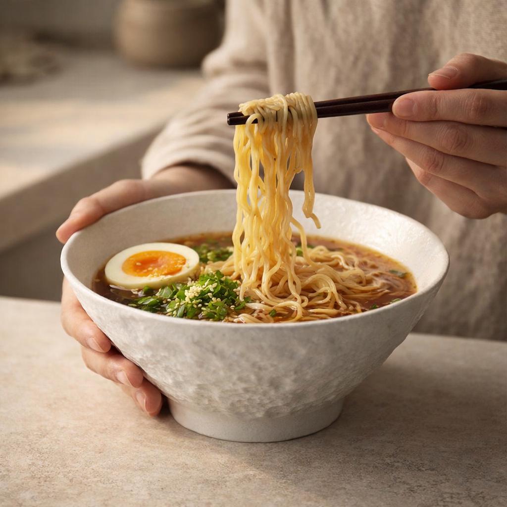 Ceramic Ramen Bowl - Japandi Minimalist Bowl for a Modern & Cozy Kitchen