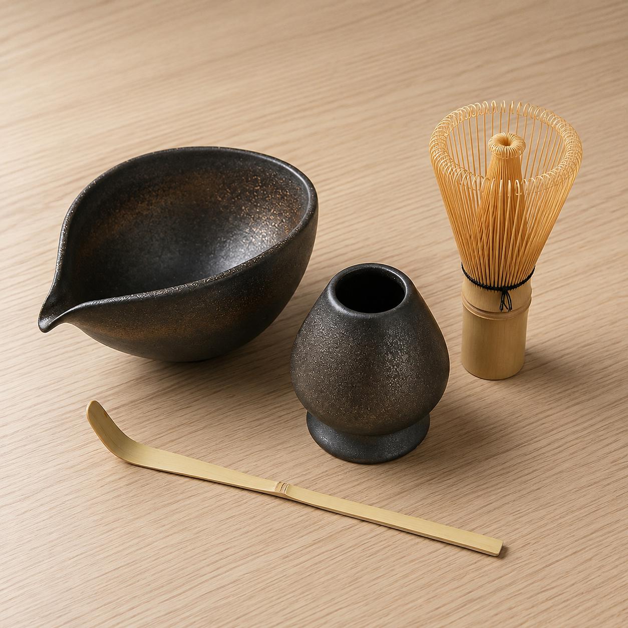 Ceramic Matcha Bowl Set - Matcha Starter Kit for Easy and Mindful Preparation
