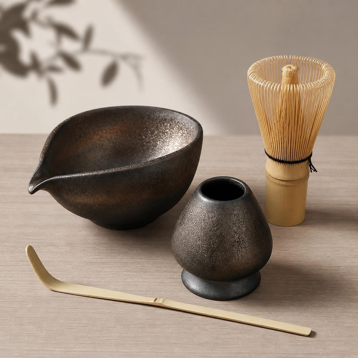 Ensemble à matcha en céramique de 500-550 ml, diamètre 13 cm avec fouet en bambou
