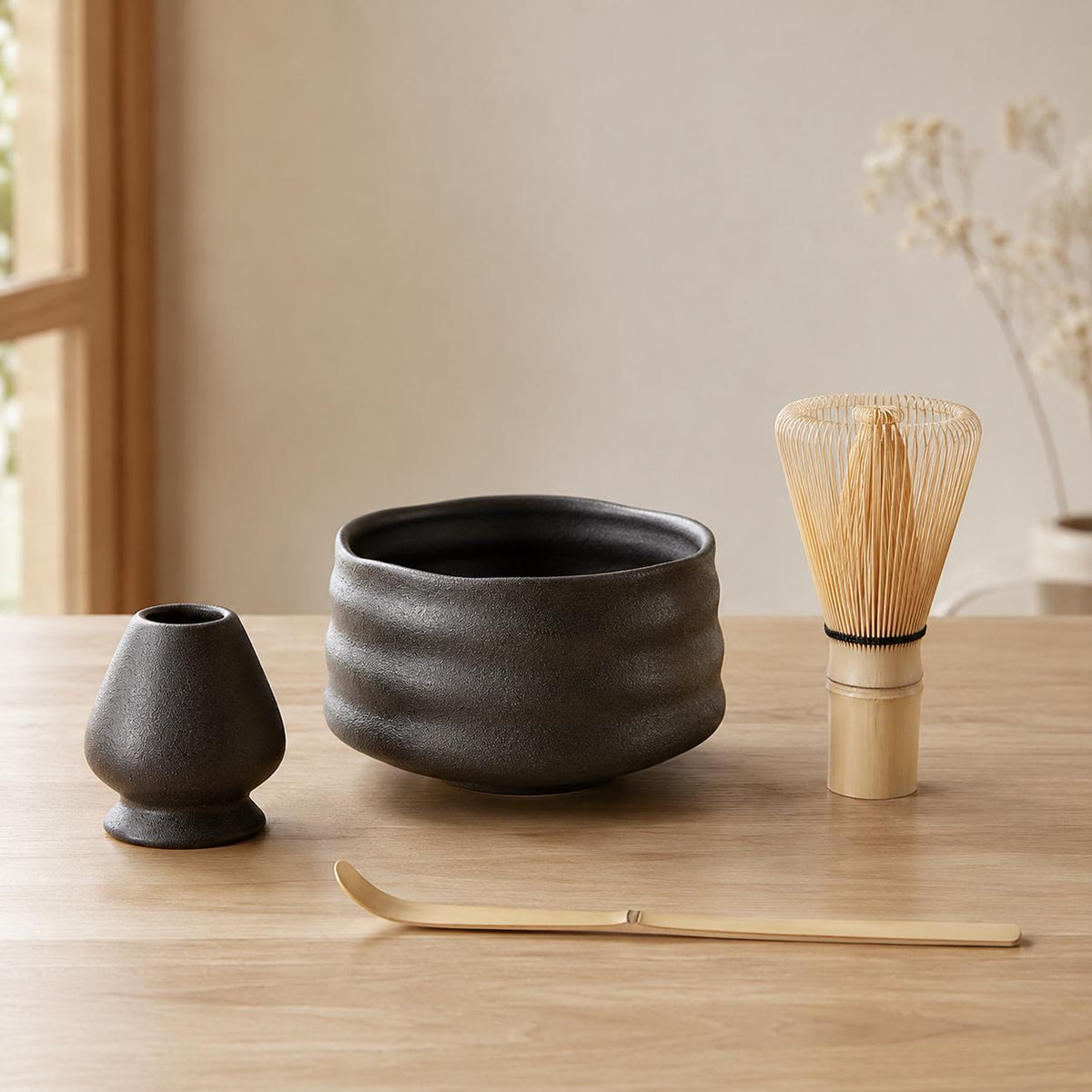 Matcha Set – Black Ribbed