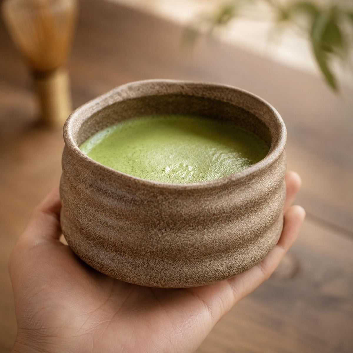 Matcha Set – Brown Ribbed