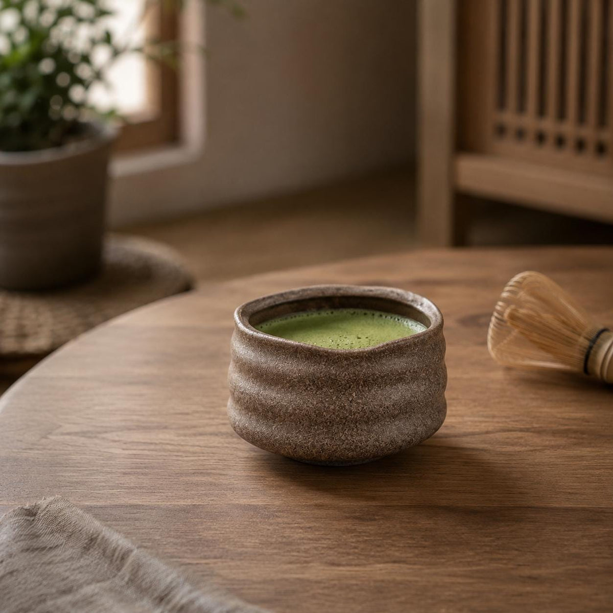 Matcha Set – Brown Ribbed