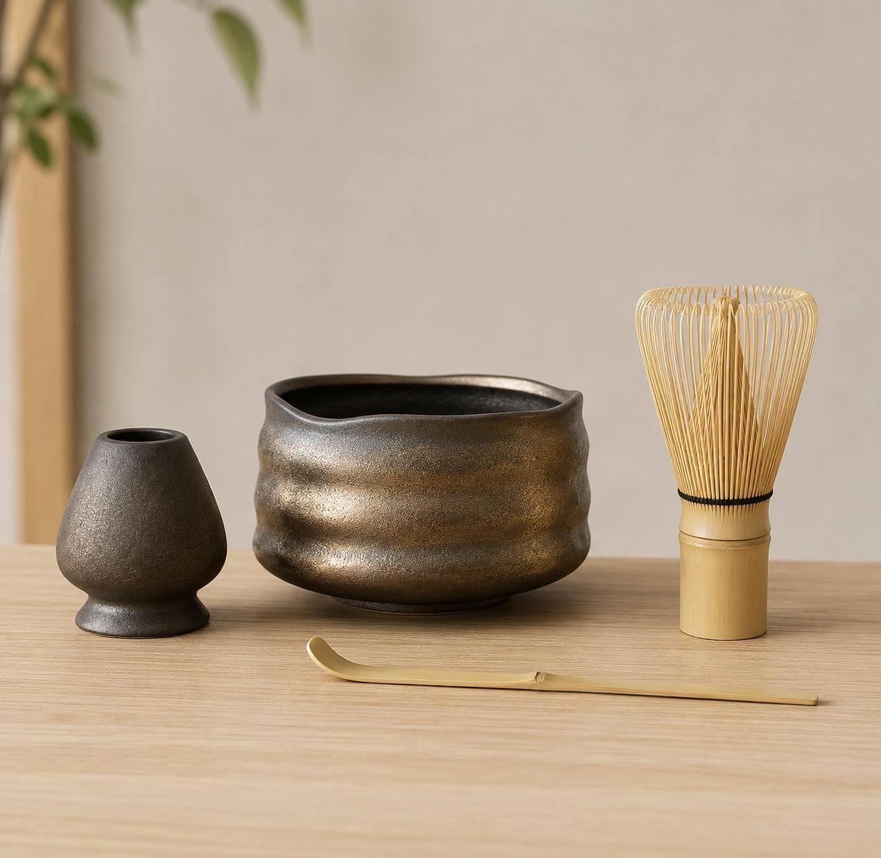 Ensemble de bols à matcha en céramique - Kit de thé matcha japonais pour des rituels paisibles à la maison