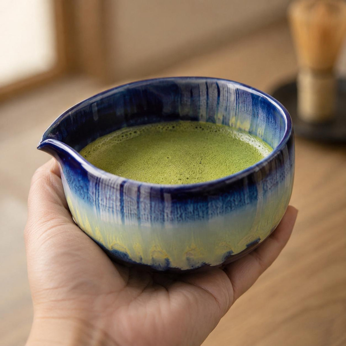 Matcha Set – Blue Mountain Pattern
