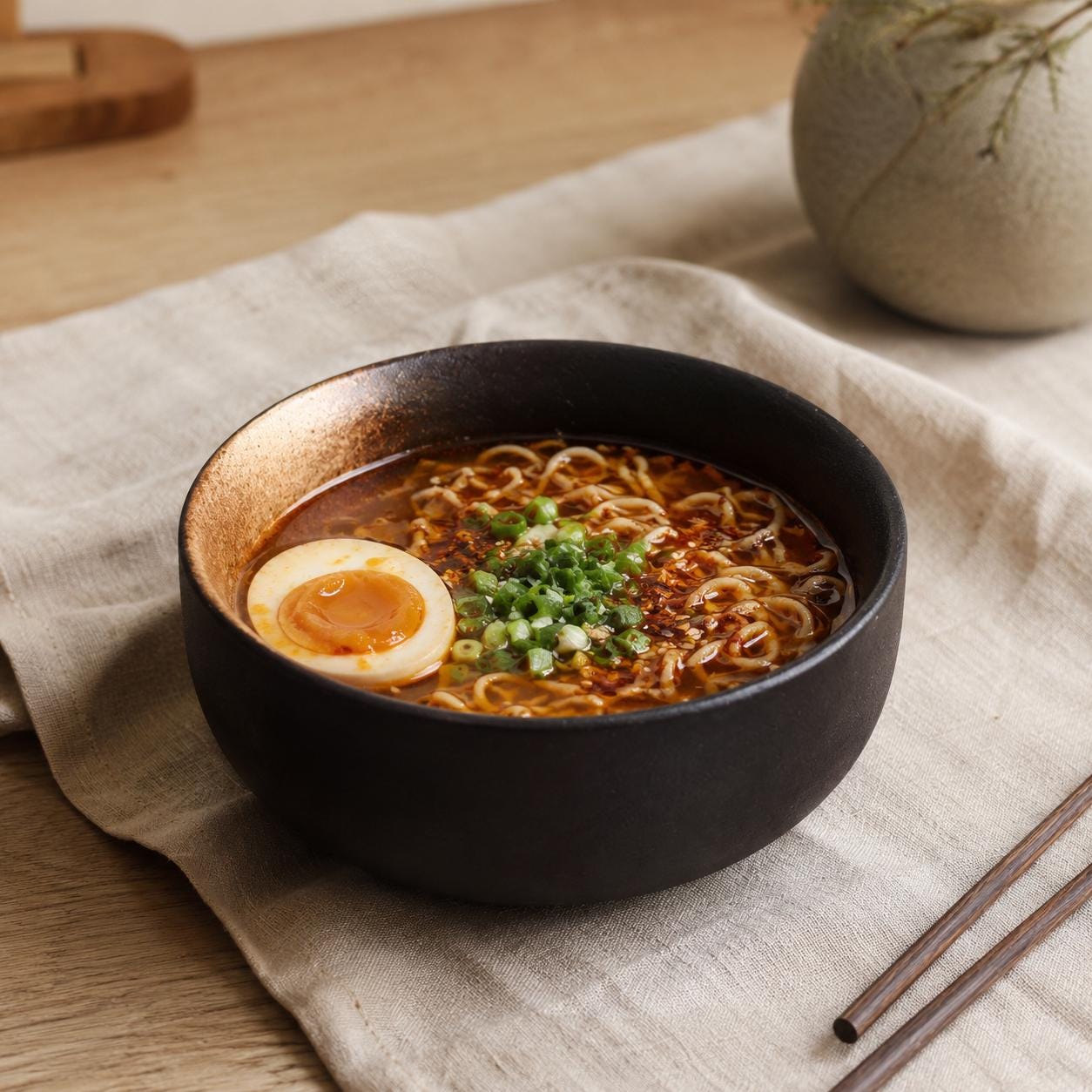 Bol à ramen en céramique - Bol à nouilles au fini mat pour la vaisselle contemporaine