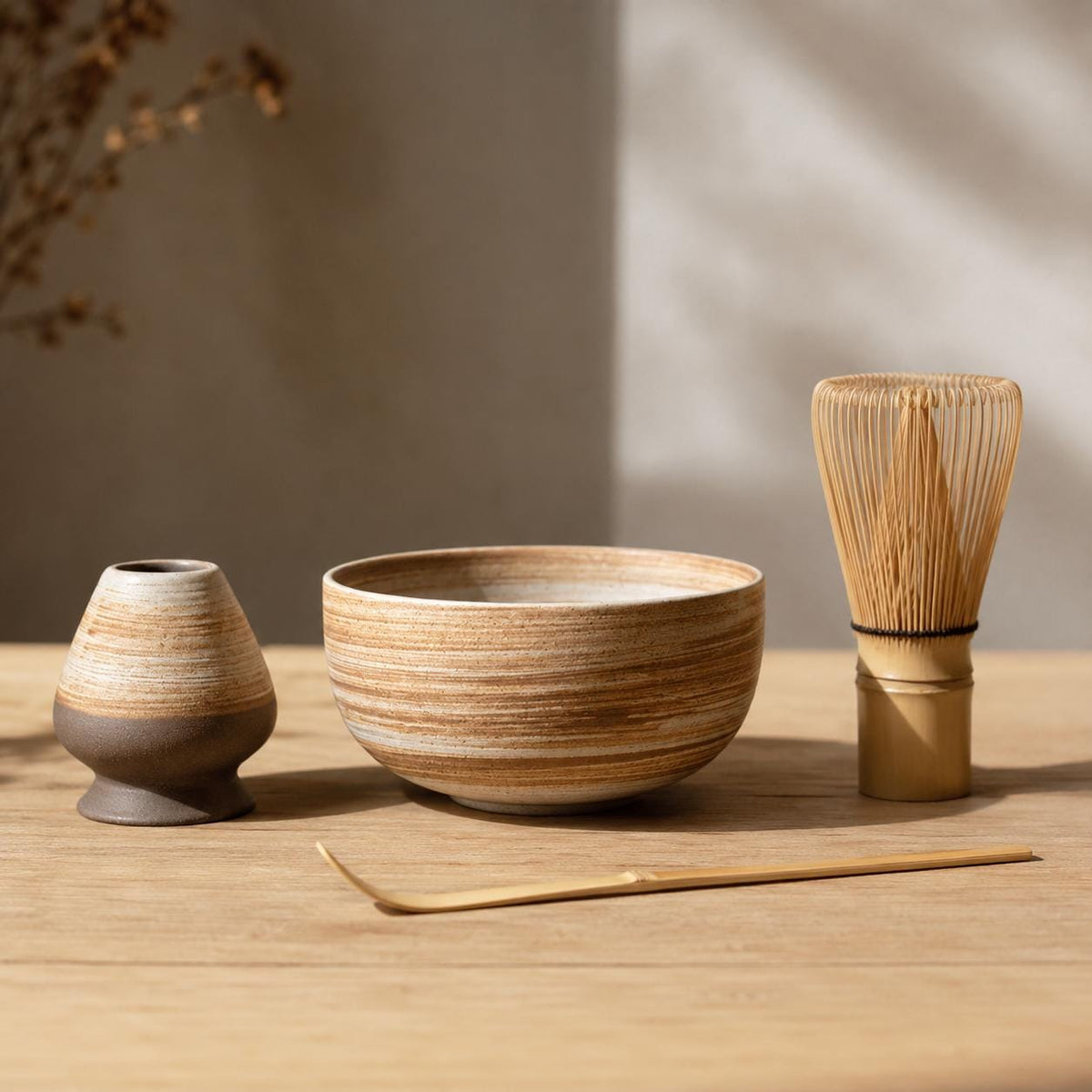 Ensemble à matcha en céramique de 480 ml, diamètre 12,2 cm avec fouet en bambou