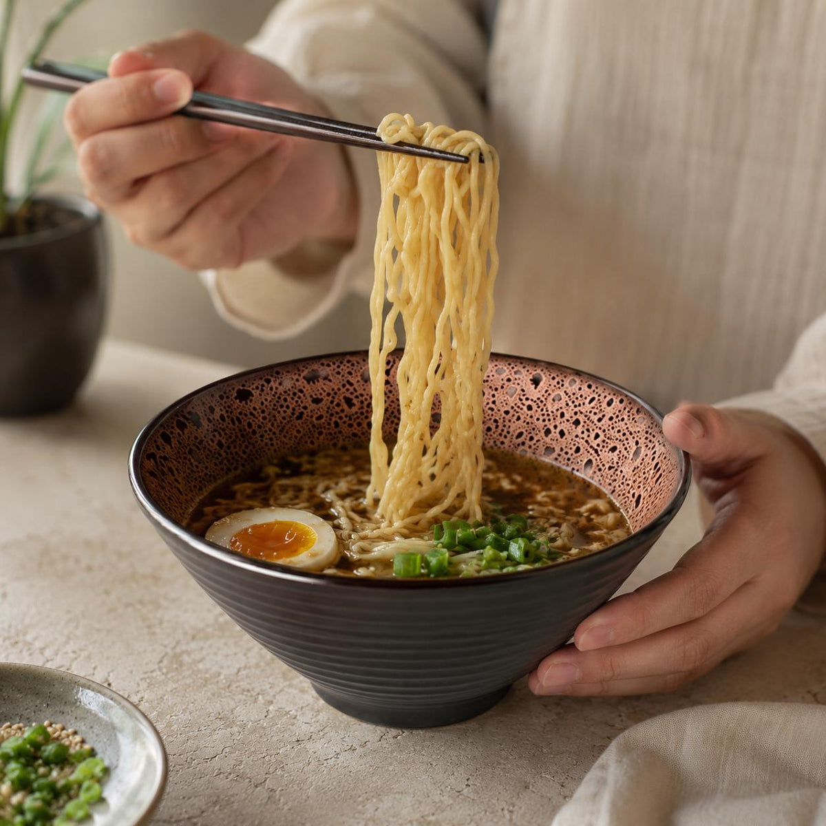 Ramen Bowl – Brown Speckled