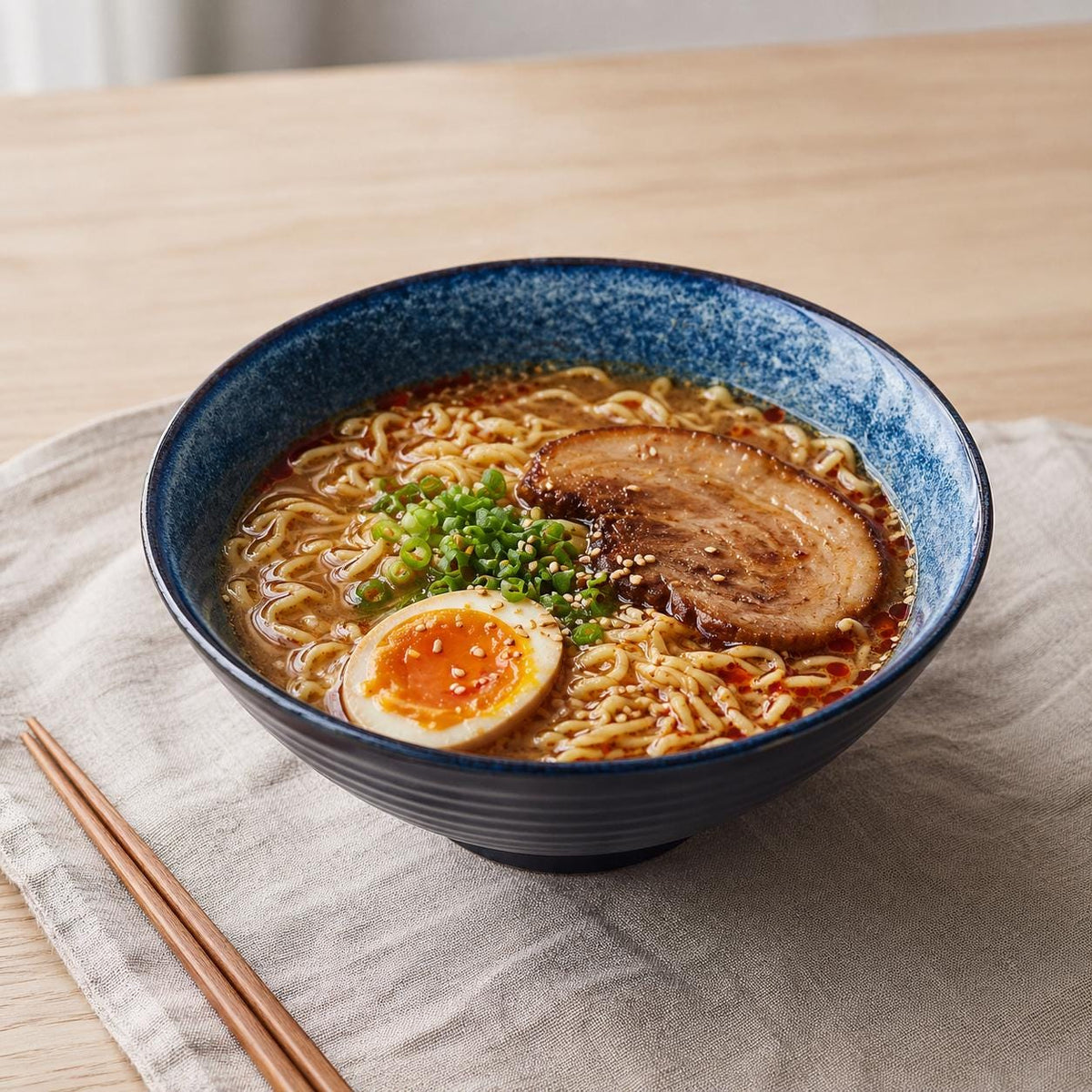 Ramen Bowl – Turquoise Blue with Speckles
