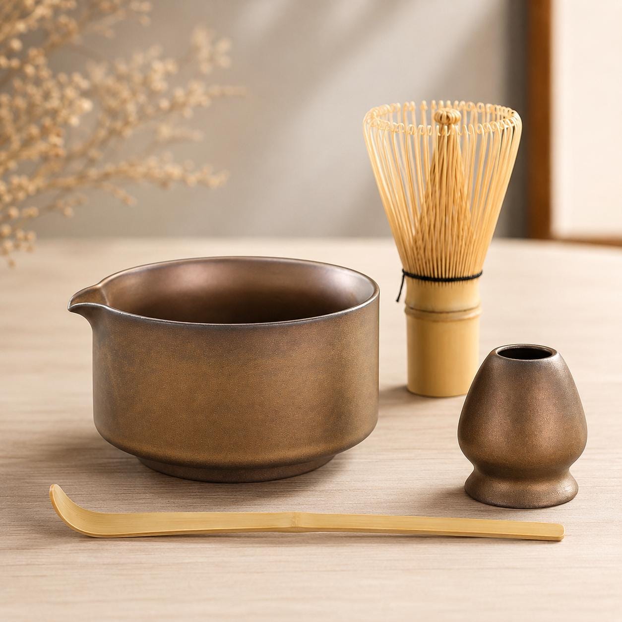 Ceramic Matcha Bowl Set - Japanese Tea Set for Relaxing Morning Rituals