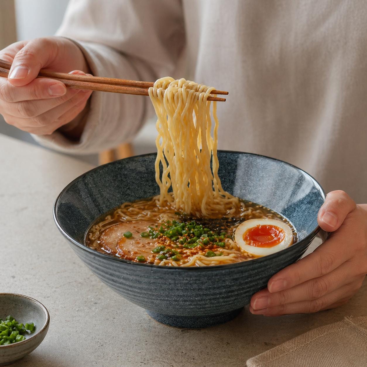 Bol à ramen en céramique - Bol à nouilles élégant pour une vie moderne et calme