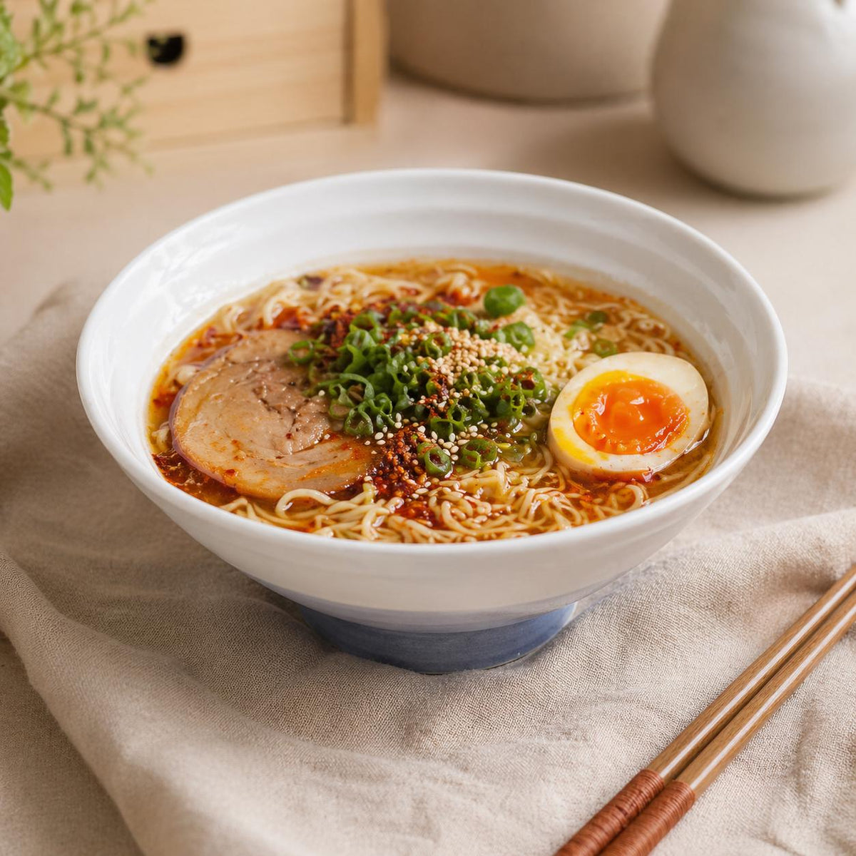 Bol à ramen en céramique - Bol à nouilles Japandi pour un repas chaleureux et paisible