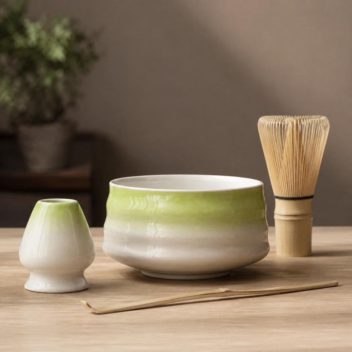 Ensemble à matcha en céramique de 600 ml, diamètre 12,7 cm avec fouet en bambou