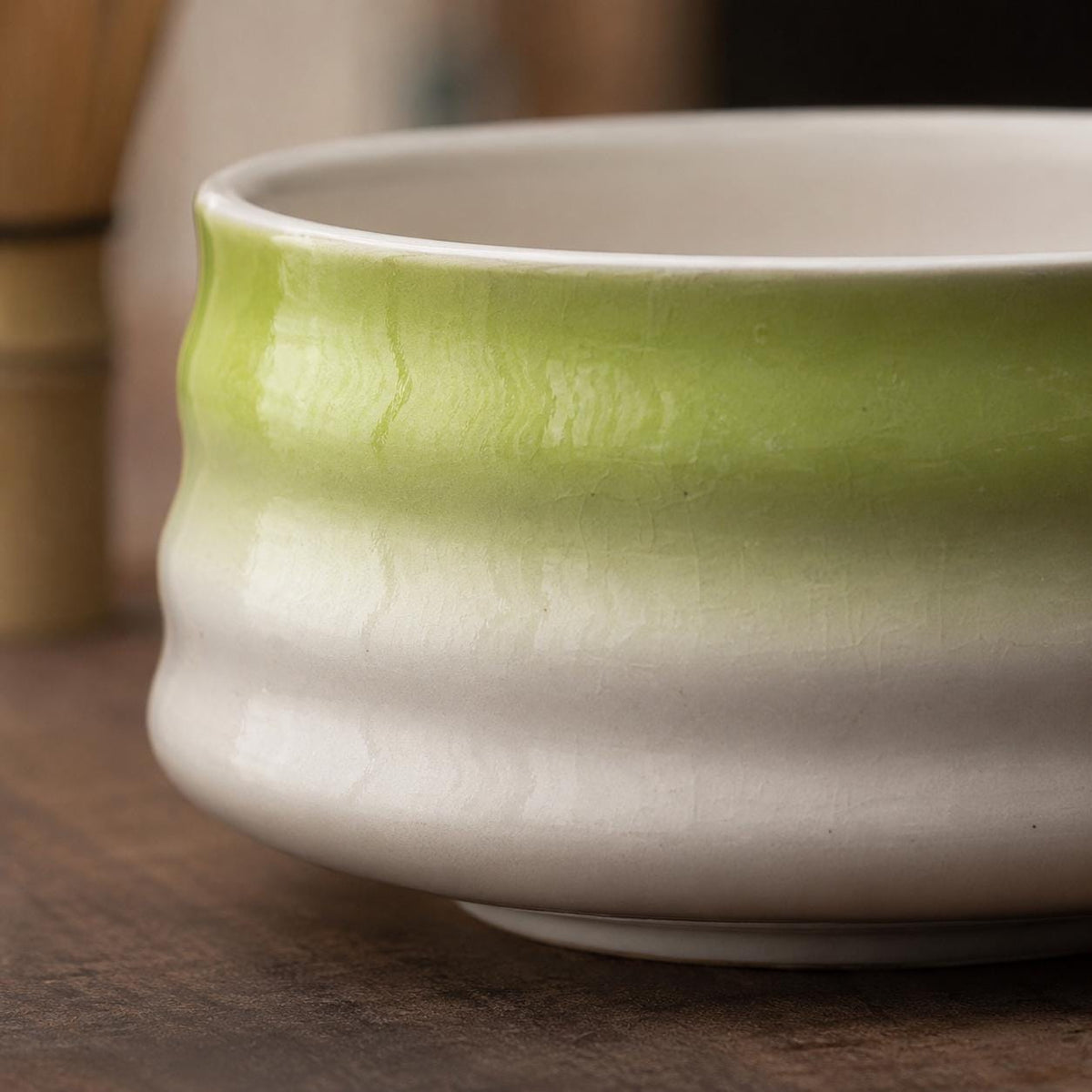 Set à matcha vert rayé