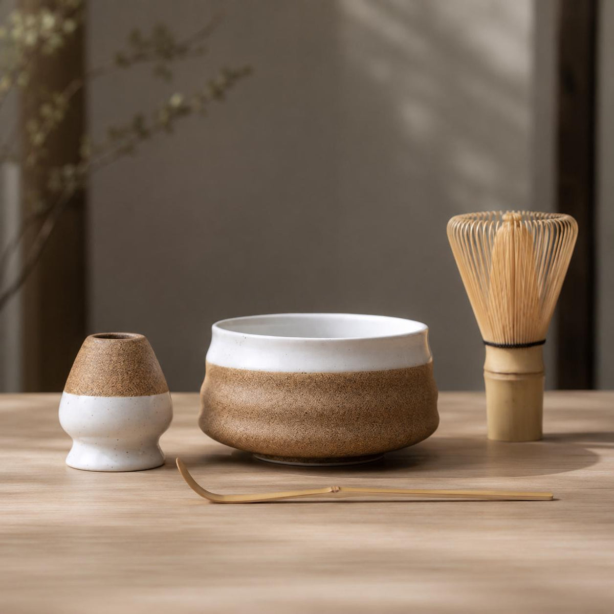 Ensemble à matcha en céramique de 600 ml, diamètre 12,7 cm avec fouet en bambou