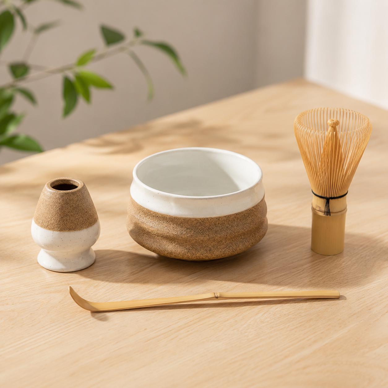 Ensemble de bols à matcha en céramique - Service à thé contemporain pour les cuisines Japandi