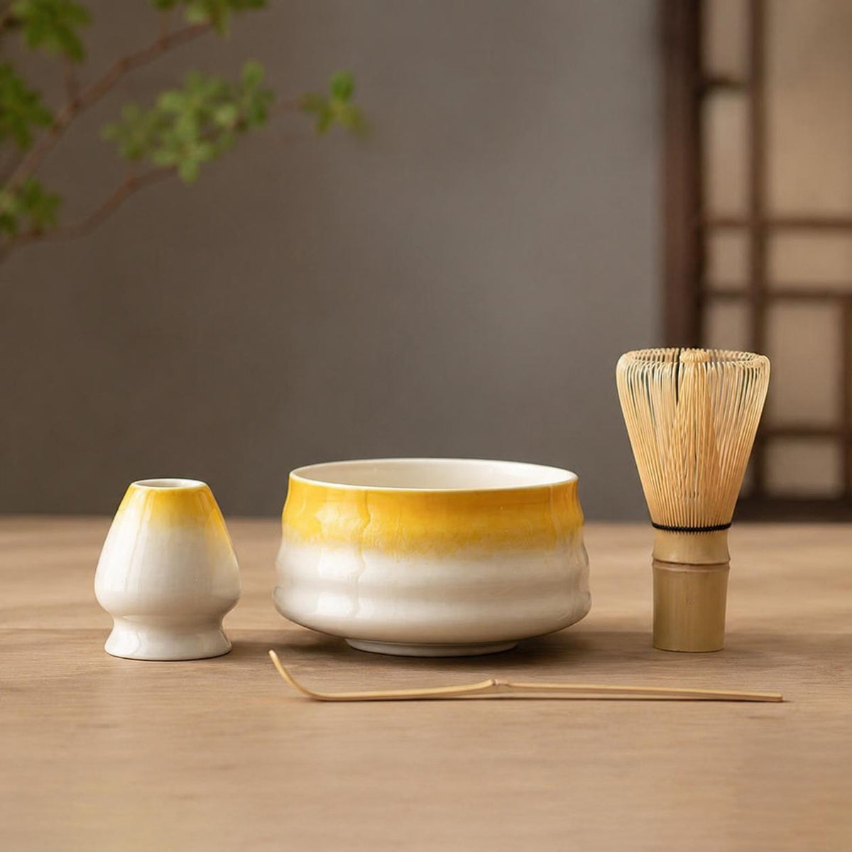 Ensemble à matcha en céramique de 600 ml, diamètre 12,7 cm avec fouet en bambou