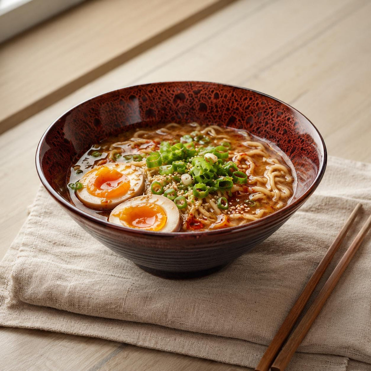 Bol à ramen en céramique - Bol japonais à rebord large pour une présentation élégante des plats