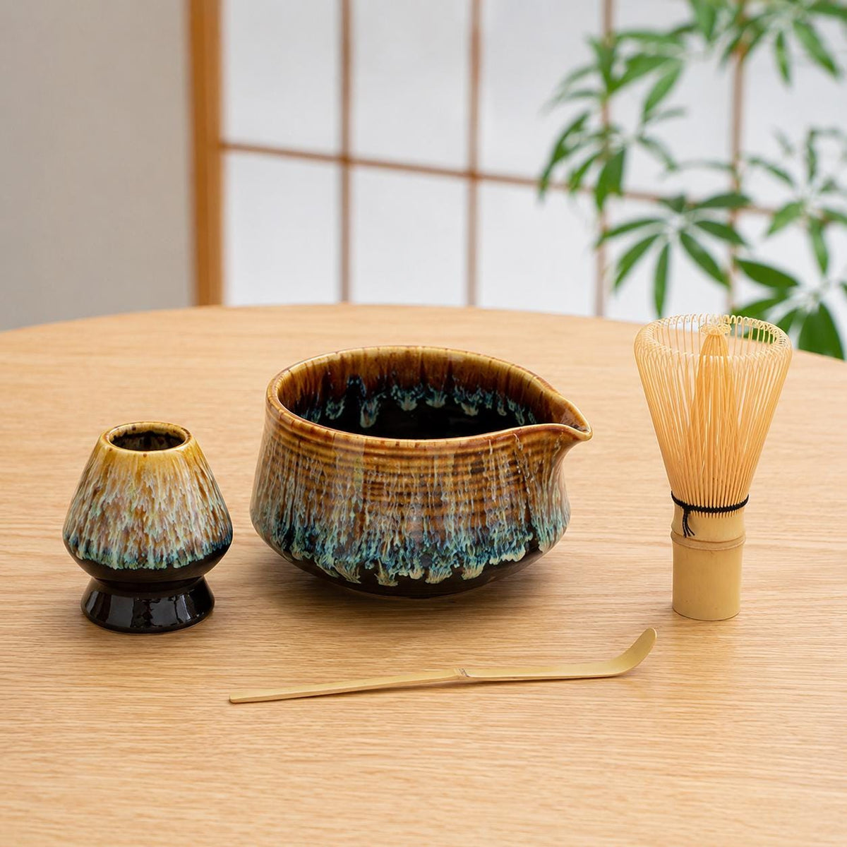 Matcha Set – Midnight Blue and Brown