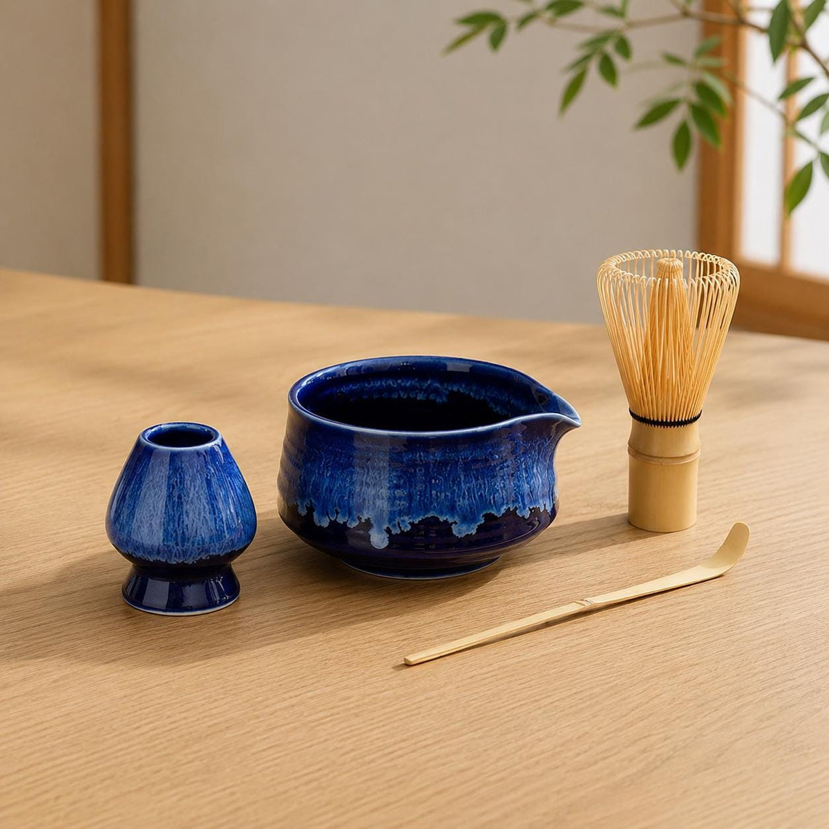 Set à matcha bleu cobalt
