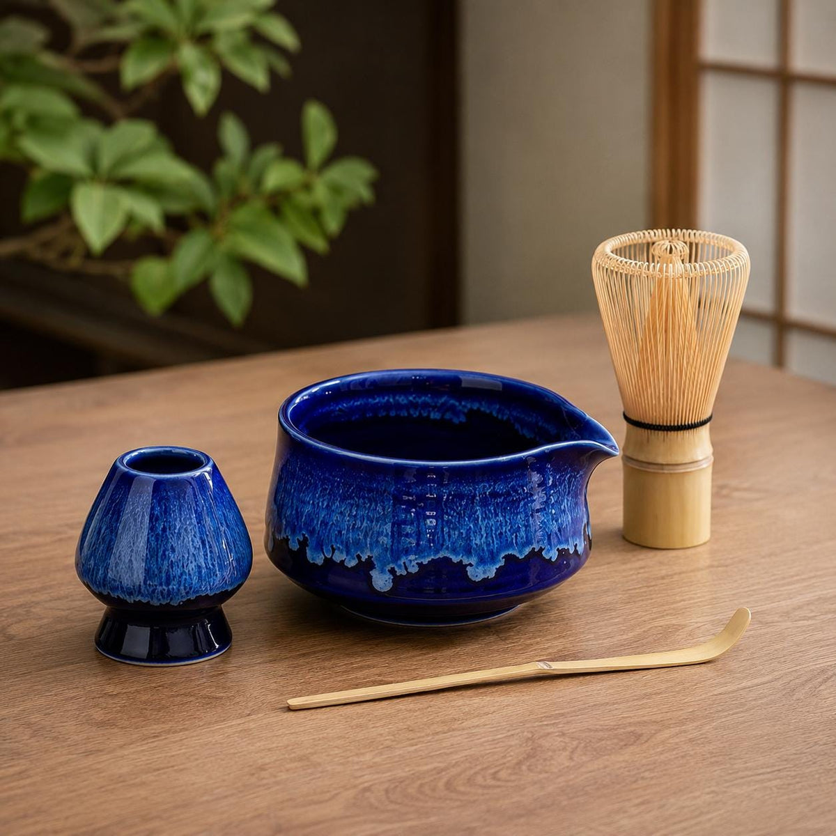 Ensemble à matcha en céramique de 600 ml, diamètre 12,7 cm avec fouet en bambou