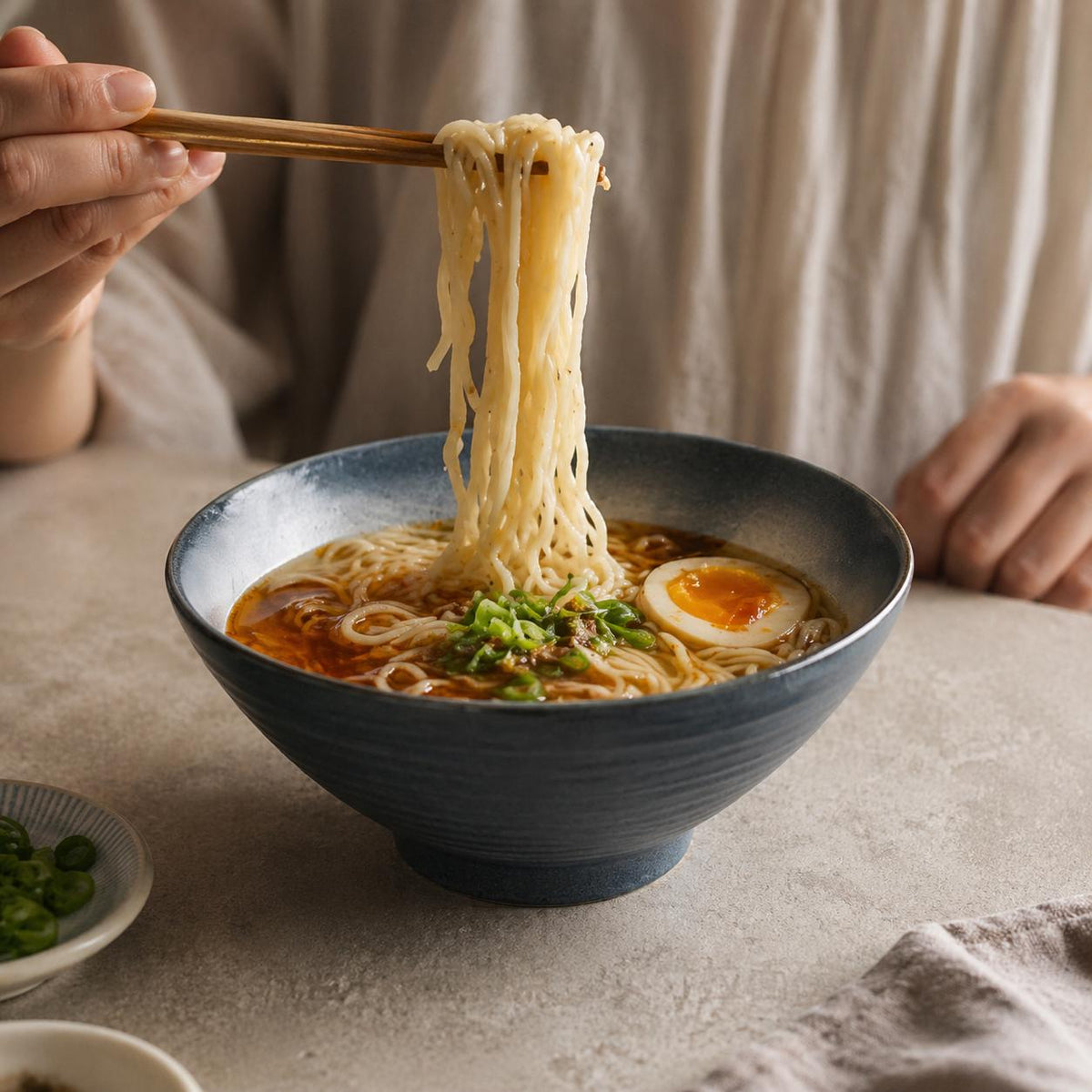 Bol à ramen bleu grisé