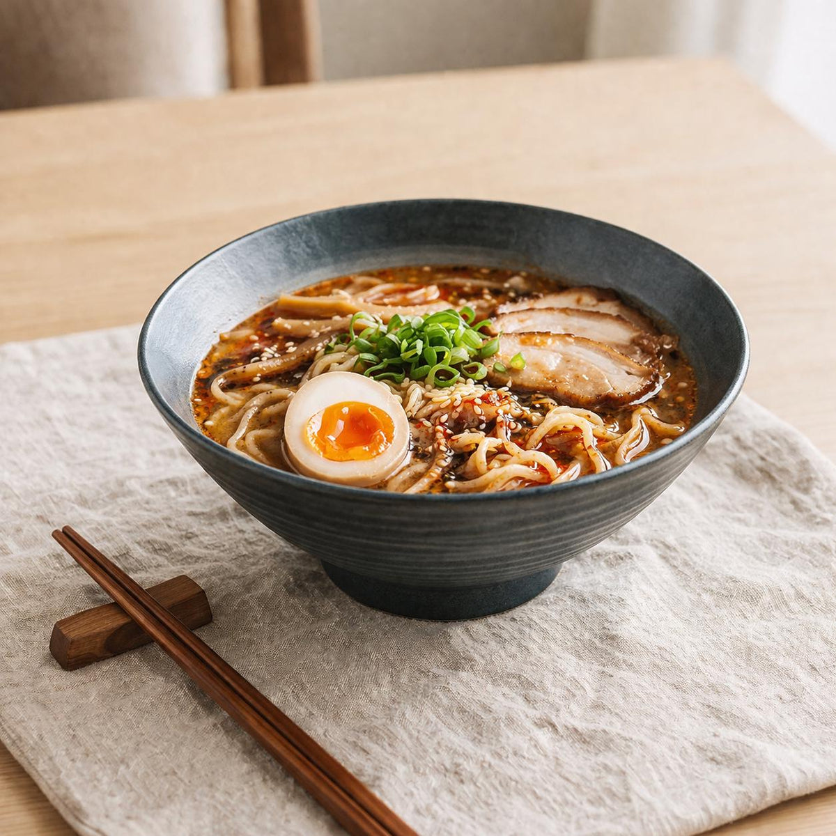 Bol à ramen bleu grisé