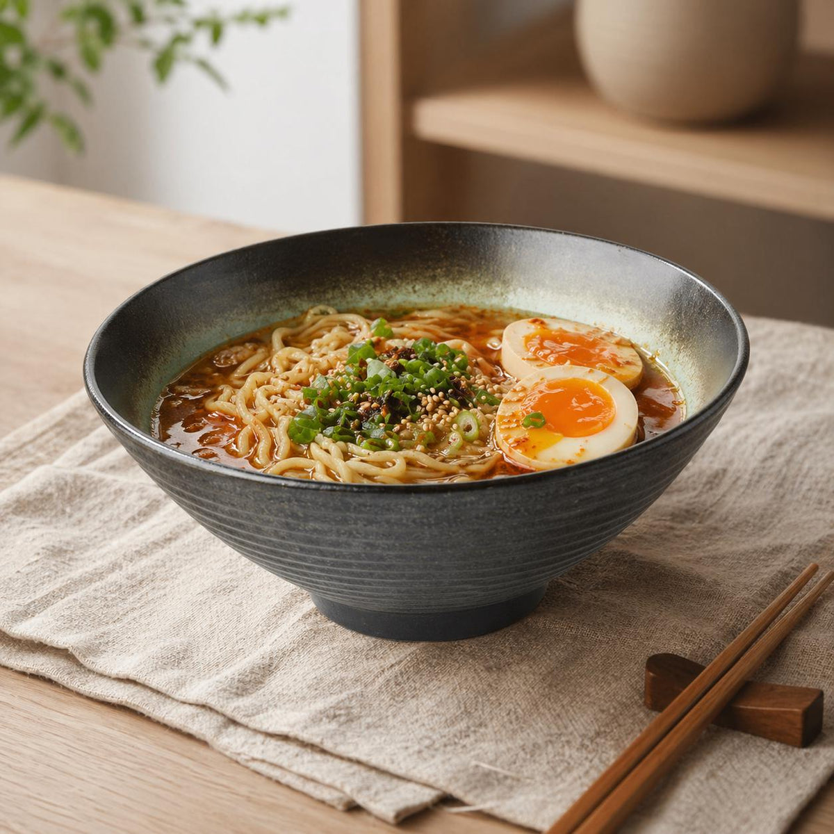 Bol ramen en céramique - Bol Japandi moderne pour une atmosphère de cuisine calme