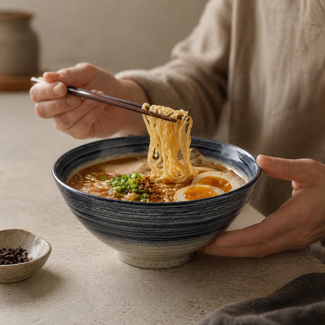 Bol à ramen en céramique - Bol à nouilles minimaliste pour des moments agréables au quotidien