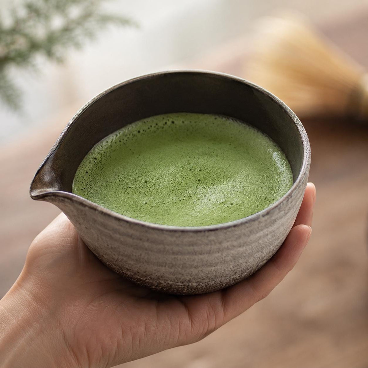 Set à matcha brun texturé