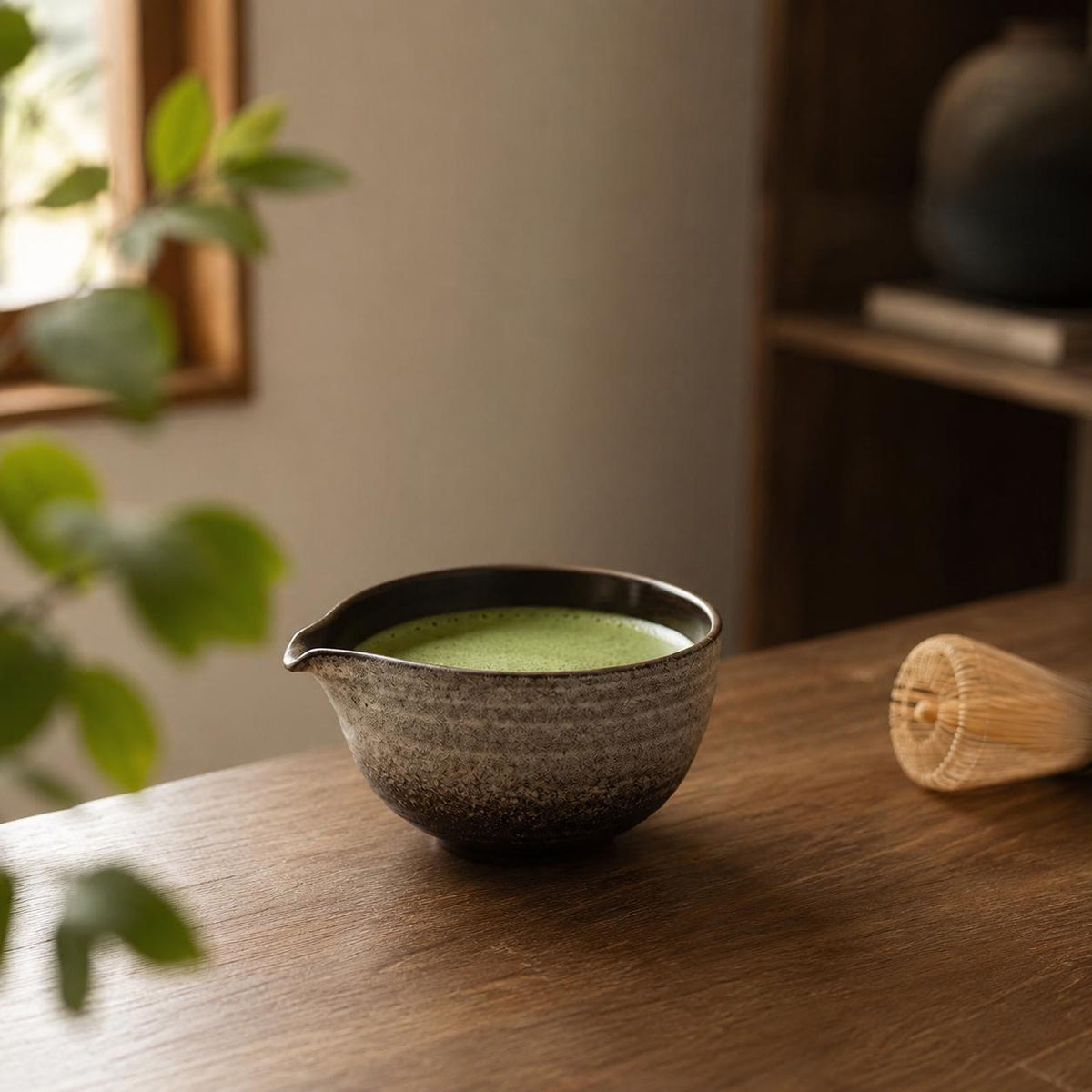 Set à matcha brun texturé